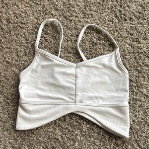 White Ribbed Bra Top Five Dancewear PA